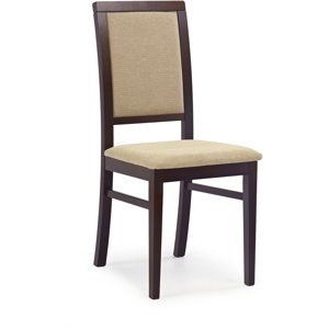 Dřevěná židle Sylwek 1, ořech / béžová