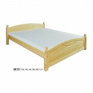 Dřevěná postel 140x200 LK103 (Barva dřeva: Borovice)