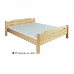 Dřevěná postel 140x200 LK101 (Barva dřeva: Borovice)