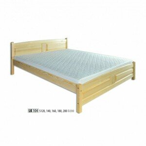 Dřevěná postel 200x200 LK104 (Barva dřeva: Borovice)