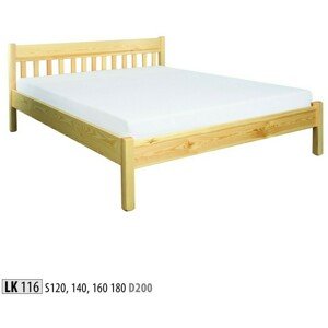 Dřevěná postel 140x200 LK116 (Barva dřeva: Borovice)