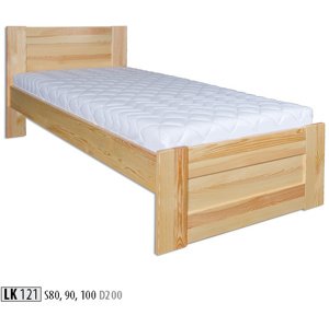 Dřevěná postel 90x200 LK121 (Barva dřeva: Borovice)