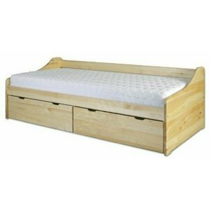 Dřevěná postel 90x200 LK130 (Barva dřeva: Ořech)