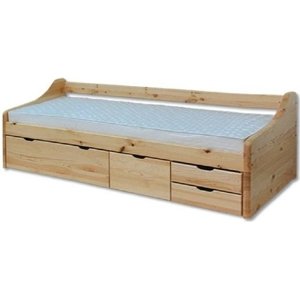 Dřevěná postel 90x200 LK131 (Barva dřeva: Borovice)