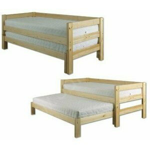 Dřevěná postel 90x200 LK134 s přistýlkou (Barva dřeva: Dub)