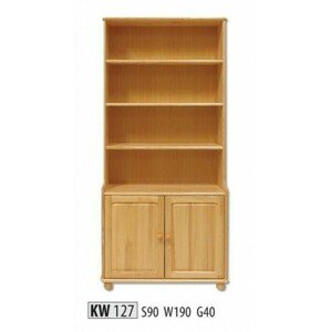 Knihovna KW127 masiv (Barva dřeva: Ořech)