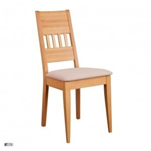 Jídelní židle KT174 masiv buk (Barva dřeva: Buk přírodní, Barva čalounění: Tmavě šedá)