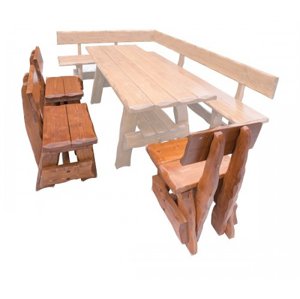 Zahradní židle MO264 (MO265), smrk masiv (Barva dřeva: Bělený + Lak)