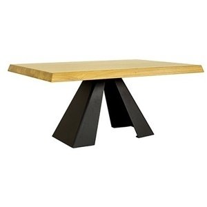 Konferenční stůl ST371 Š100, H60 masiv (Barva dřeva: Dub bělený, Barva nožiček: Černá Matná)
