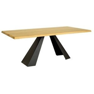 Jídelní stůl ST370 S240 masivní dub (Barva dřeva: Dub bělený, Barva nožiček: Černá Matná)