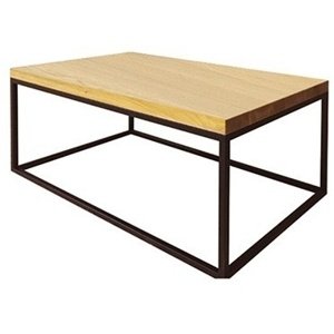 Konferenční stůl ST375 Š80, šířka desky: 2,5cm, masiv (Barva dřeva: Dub bělený, Barva nožiček: Černá Matná)