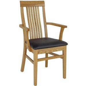 Jídelní židle KT378 masiv dub (Barva dřeva: Dub přírodní, Barva čalounění: Tmavě hnědá)
