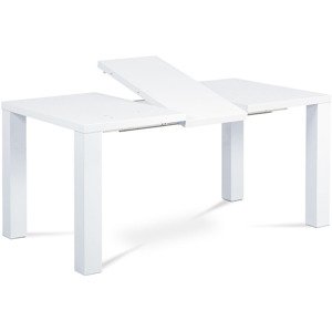 Jídelní stůl rozkládací 120+40x90 cm, vysoký lesk bílý AT-3009 WT