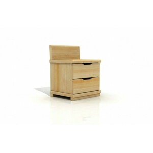 Noční stolek Arhus High 2S, borovice masiv (Barva dřeva: Palisandr)