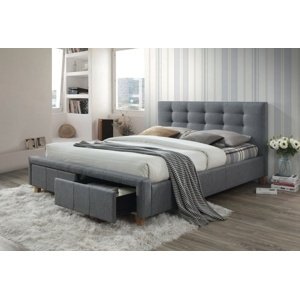 Čalouněná postel ASCOT 160x200 šedá