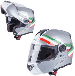 Výklopná moto helma W-TEC Vexamo (Velikost: L (59-60), Barva: černo-zelená)