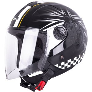 Otevřená helma W-TEC FS-715B Union Black (Velikost: XS (53-54), Barva: černá s grafikou)