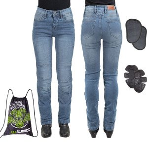 Dámské moto jeansy W-TEC Lustipa (Velikost: S, Barva: modrá)