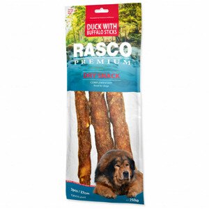 Pochoutka Rasco Premium buvolí kůže obalená kachním, tyčinky 3x250g
