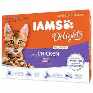 Kapsička IAMS Delights Kitten kuře v omáčce multipack 1020g (12x85gr)