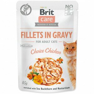 Kapsička Brit Care Cat kuře, filety v omáčce 85g