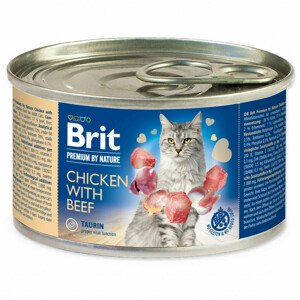 Konzerva Brit Premium by Nature kuře a hovězí 200g