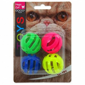 Hračka Magic Cat míček děrovaný plast se zvukem 3,75cm 4ks