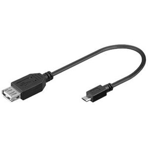 Redukce PremiumCord USB A(F) - microUSB (M) OTG, 0,2m, černý
