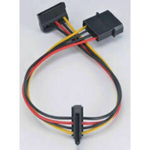 Kabel Akasa redukce AK-CBPWO1-30 4pin Molex -> 2x 15pin SATA 0,3m
