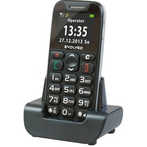 Mobilní telefon Evolveo EasyPhone EP-500 pro seniory s nabíjecím stojánkem, černý