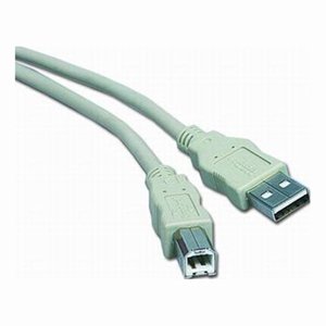 Kabel USB 2.0, A-B, 1m, bílý/šedý