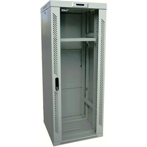 Rack LEXI-Net 19'' stojanový 27U/600x600 prosklené dveře, šedý, rozebíratelný