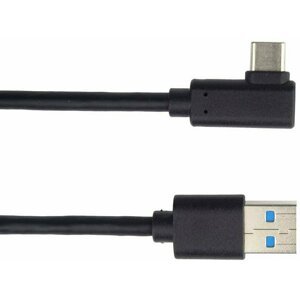 Kabel USB typ C/M - USB 3.0 A/M zahnutý konektor 90°, 50 cm