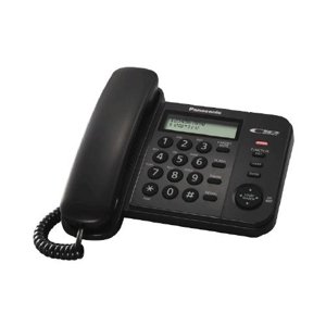 Telefon Panasonic KX-TS560FXB - jednolinkový, displej, Data port, CLIP, barva černá
