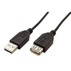 Kabel USB 2.0 A-A 30 cm prodlužovací, černý