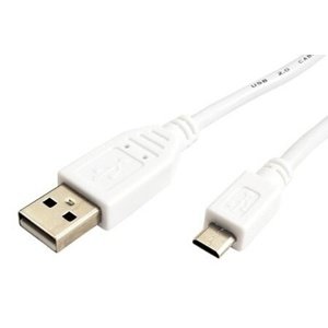 Kabel USB 2.0 kabel, USB A(M) - microUSB B(M), 3m, bílý