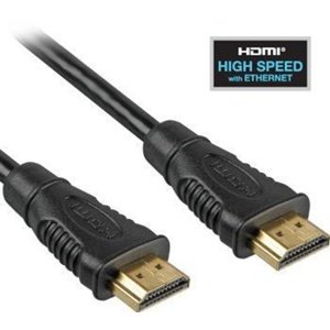 Kabel propojovací HDMI 1.4 s Ethernetem HDMI (M) - HDMI (M), zlacené konektory, 0,5m