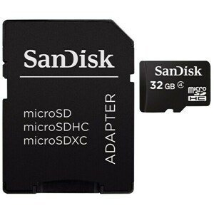 Paměťová karta Sandisk microSDHC 32 GB class 4 + adaptér