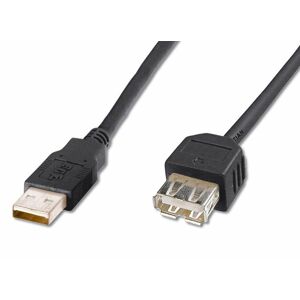 Kabel USB 2.0 A-A, 2 m, prodlužovací, černá
