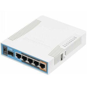 WiFi router Mikrotik RB962UiGS-5HacT2HnT hAP ac 5x GLAN, 2.4+5Ghz, 802.11b/g/n/ac, ROSL4, USB, 1x SFP