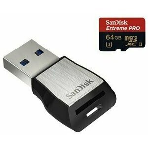 Paměťová karta Sandisk Extreme Pro microSDXC 64 GB 275 MB/s Class 10 UHS-II U3 + USB 3.0 čtečka