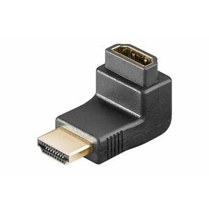 Redukce HDMI A(M) - HDMI A(F) lomená nahoru, zlacené konektory