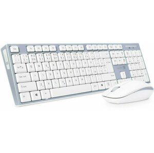 Set klávesnice + myš Connect IT CKM-7500-CS - bezdrátová šedo bílá klávesnice + myš, CZ + SK layout