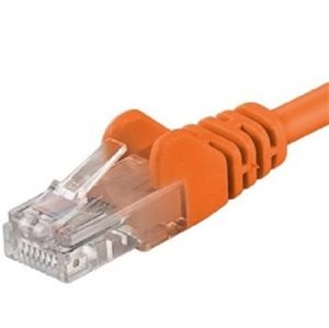 Patch kabel UTP cat 5e, 0,25m - oranžová