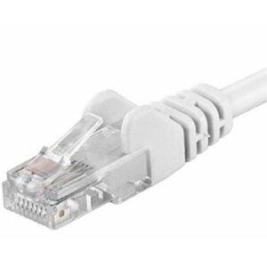 Patch kabel UTP cat 5e, 0,5m - bílý