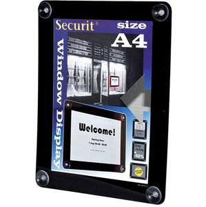Rámeček Securit WINDOWS POSTER FRAME na sklo, A4, Black