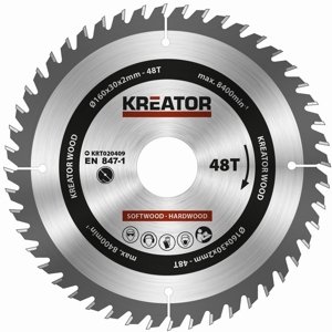 Pilový kotouč Kreator KRT020409 na dřevo 160mm, 48T