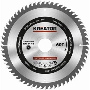 Pilový kotouč Kreator KRT020417 na dřevo 190mm, 60T