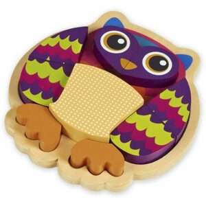 O-OOPS Happy Puzzle! - Zvířátkové dřevěné puzzle na desce 9ks (Varianta: Owl)