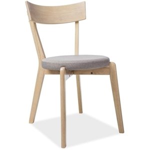 Jídelní čalouněná židle NELSON šedá/dub medový